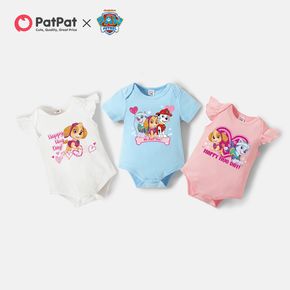 PAW Patrol Little Girl Heart Print Flounce Cotton Bodysuit