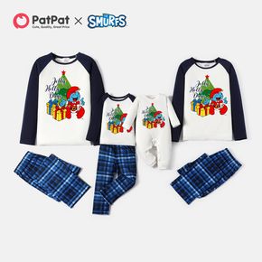 Smurfs Family Matching Christmas Gift Pajamas Top and Plaid Pants