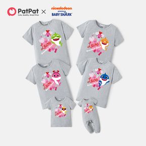 Baby Shark Family Matching Cotton Balloon and Heart Valentine Tees
