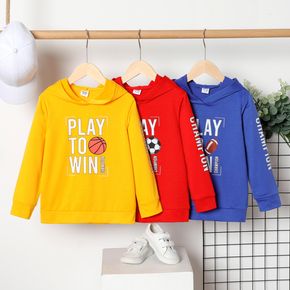 Kid Boy Casual Letter Balls Print Hoodie Sweatshirt