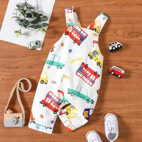 Baby Boy Allover Colorful Vehicle Print Overalls