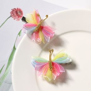 2er-Pack süßes Netzgarn Schmetterling Haarspangen Haarschmuck Set für Mädchen