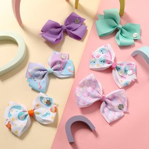 6-pack Ribbed Bow Hair Clips Hair Accessories Set for Girls