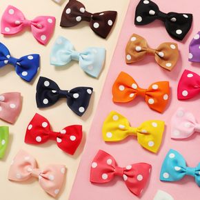 10-pack Ribbed Polka Dots Bow Hair Clips Hair Accessories for Girls
