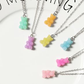 5-pack Colorful Bear Pendant Necklace Set for Girls