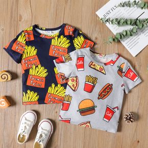 Toddler Boy Casual Fast Food Print Short-sleeve Tee