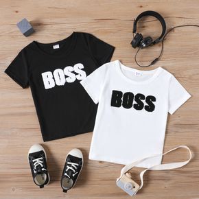 Kid Boy Casual Letter Embroidered Short-sleeve Tee