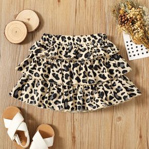 Toddler Girl Leopard Print Layered Skirt