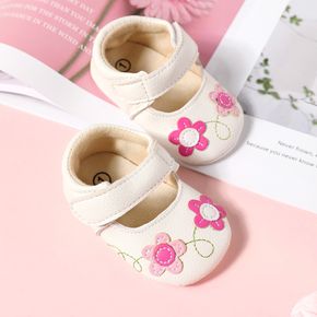 Baby / Toddler Embroidered Flower Velcro Prewalker Shoes