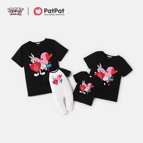 Looney Tunes Family Matching Heart Print Cotton Tees and Jumpsuit