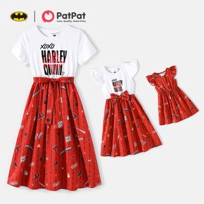 Batman Mommy and Me Colorblock Bowknot Dresses