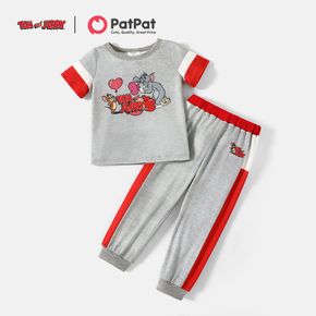 TOM and JERRY 2-piece Toddler Boy Heart Print Valentine Tee and Pants Set