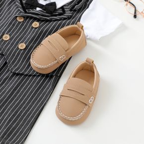 scarpe prewalker con suola morbida in puro colore con impunture per neonati/bambini