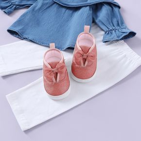 Baby- / Kleinkinderschlüpfer mit Schleifendekor Glitzer Prewalker-Schuhe