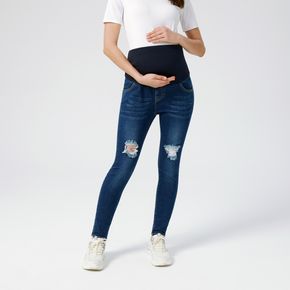 Maternity Fly Ripped Stretchy Skinny Jeans