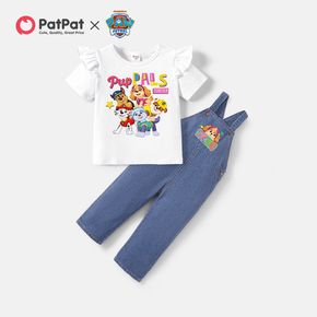 PAW Patrol Toddler Girl Pups Team Cotton Tee and Denim Overalls