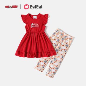 Tom and Jerry 2-piece Toddler Girl Flutter-sleeve Dress and Allover Pants Set