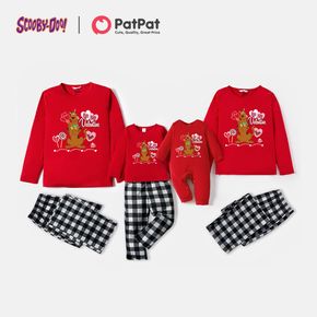 Scooby-Doo Family Matching Valentine Red Tee and Plaid Pants