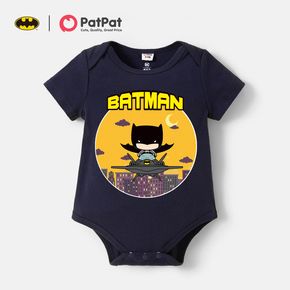 Batman Baby Boy Cotton Graphic Dark Blue Short-sleeve Romper