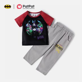 Batman 2-piece Toddler Boy Figure Print Raglan Sleeve Tee and Letter Print Pants Set