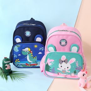 Kids Flat Cartoon Pattern Dual Ears Design Preschool Backpack Travel Backpack