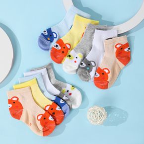 5-pack Toddler / Kid Cartoon Graphic Color Block Socks
