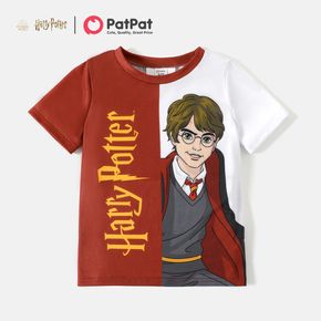 Harry Potter Kid Boy Letter Figure Print Colorblock Short-sleeve Tee