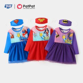 Justice League Toddler Girl 2-piece Super Girl Mesh Dress with Face Mask