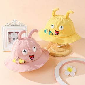chapéu de balde bordado emoji de orelhas duplas de bebê