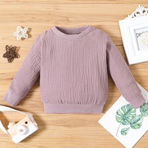 Baby Girl Light Purple Long-sleeve Crepe Pullover Sweatshirt