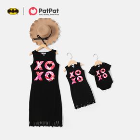 Batman Mommy and Me XOXO 100% Cotton Tassel Tank Dresses