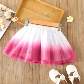 Toddler Girl Gradient Color Layered Mesh Skirt