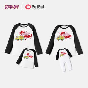Scooby-Doo Family Matching Graphic Letter Print Long Raglan-sleeve Tees
