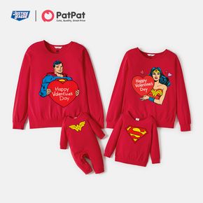 Justice League Family Matching Happy Valentine's Day Cotton Sweatshirts and Jumpsuit