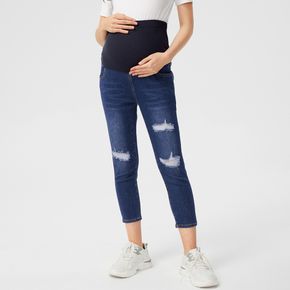 Maternity Fly Ripped Skinny Cropped Jeans