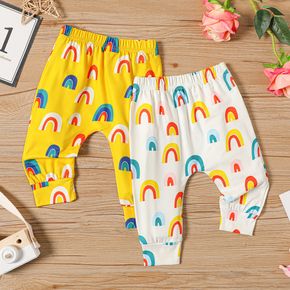 Baby Boy All Over Rainbow Print Elasticized Waist Harem Pants