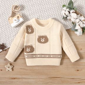 Baby Boy/Girl Cartoon Bear Pattern Long-sleeve Knitted Pullover Sweater