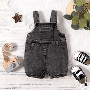 Baby Boy/Girl Button Design Denim Shorts Overalls