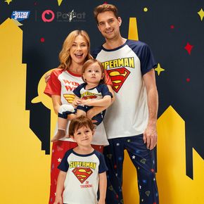 Justice League Family Matching Super Heroes Colorblock Top and Stars Pants Sets