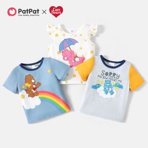 Care Bears Toddler Boy/Girl Stars Rainbow Print Flutter-sleeve/Short-Sleeve Tee
