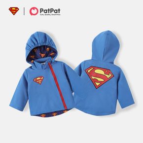 Superman Classic Logo Baby Boy Blue Long-sleeve Hooded Zip Jacket