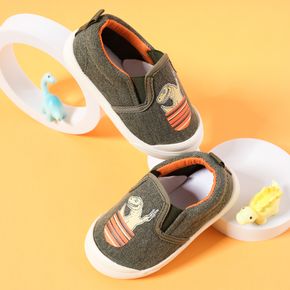 Toddler Cartoon Dinosaur Graphic Slip-on Canvas Shoes