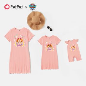 PAW Patrol Mommy and Me 100% Cotton Pink Graphic Short-sleeve T-shirt Dresses