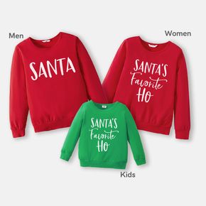 Christmas Letter Print Family Matching Long-sleeve Sweatshirts