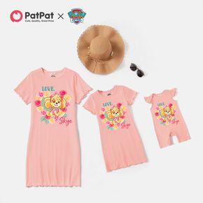 PAW Patrol Mommy and Me 100% Cotton Pink Short-sleeve Graphic T-shirt Dresses