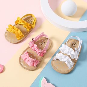 sandali con doppio cinturino increspato per bebè / bambino