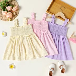 Toddler Girl Smocked Solid Color Cami Dress