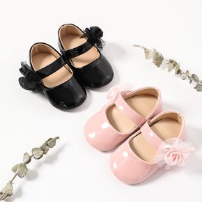 Baby / Toddler Flower Decor Vegan Patent Leather Princess Shoes