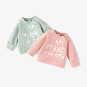 Baby Boy/Girl Letter Print Long-sleeve Pullover Sweatshirt