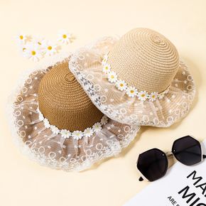 Toddler / Kid Floral Decor Guipure Lace Straw Hat